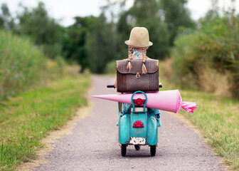 Child with School Cone and Backpack - back to School Happiness © Jenny Sturm