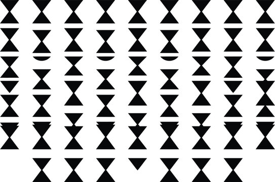 Abstract black widow patterns white background vector graphic collection consisting of geometric hourglass structures