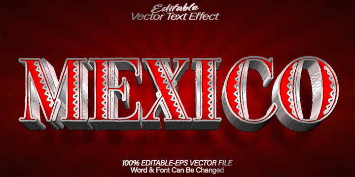  Mexico Mexican Culture Aztec Heritage Vector Fully Editable Smart Object Text Effect