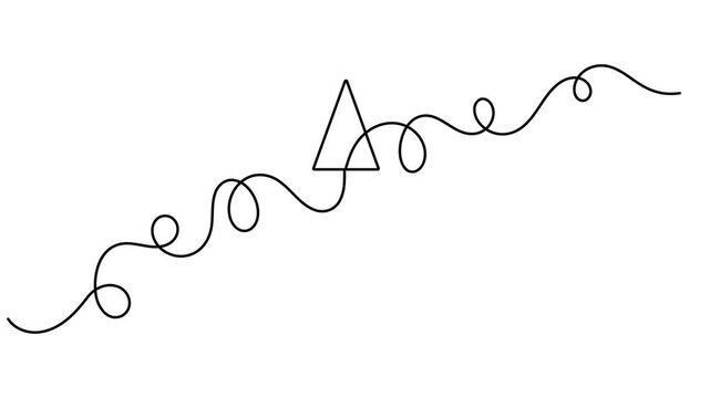 Upload and rising arrow with elegant wave loops icon sign continuous one line drawing on white background minimalist single art financial growth curves and strategic direction symbol animation video