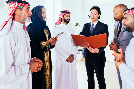 International business team having a meeting in Riyadh office