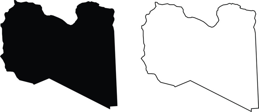 map of libya set bundle . black silhouette. flat. laser cut. circuit vinyl cut. commercial use	
