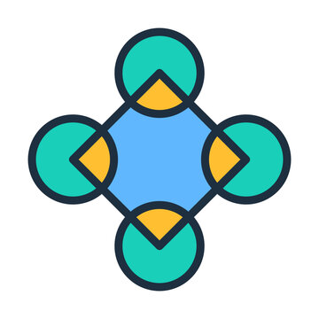 Brutalism Icon - Lineal Color