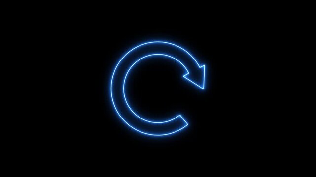 Refresh reload arrow indicators turn dual white looping vector lines on black. Mobile phone navigation app menus implement a refresh reload arrow indicator shortcut loop.