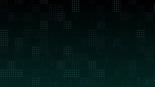 Abstract dark technology grid background with soft light points. Digital grid symbol for data center hardware mainframe matrix layout. Digital grid animation for technology.