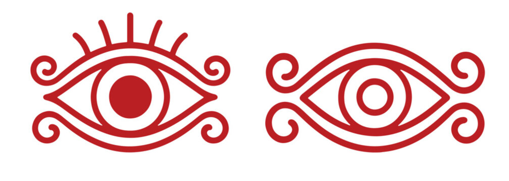Abstract red eye symbols vector set