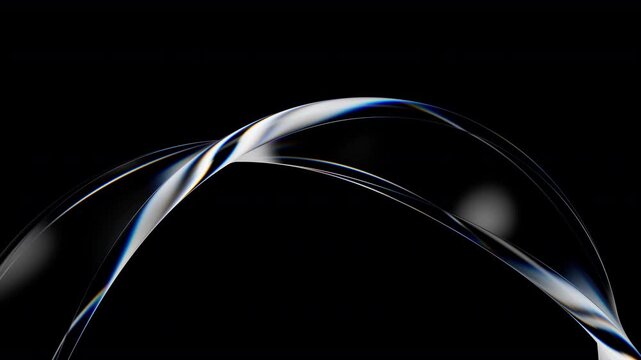 Futuristic elegant glass spiral for technology and design presentations. Looping motion graphic concept. 3d rendering not AI