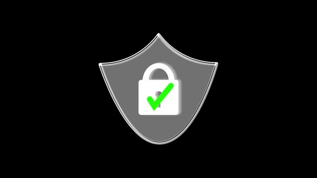 Cybersecurity protection shield icon enforces terminal firewall network access limits. Secure transaction checking models apply a cybersecurity protection shield icon.