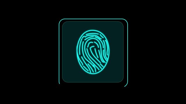 Biometric identity scan animation tracks digital fingerprint confirmation records. Secure smartphone account validation systems use a biometric identity scan animation.