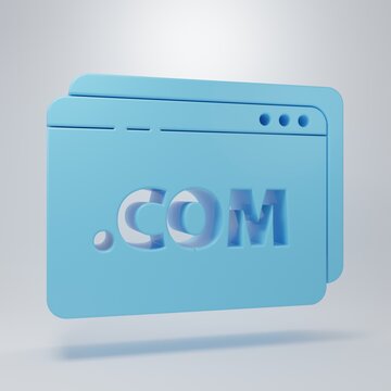 Blue Website template icon isolated on grey background. Internet communication protocol. Minimalism concept. 3D render illustration