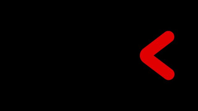 Animated arrow icon pointing right. Arrow icon animation on black background. Fast forward sign moving forward. 4k animation.