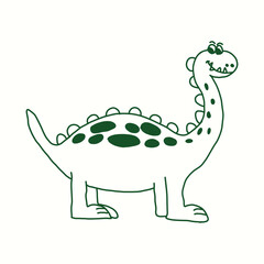 hand drawn dinosaur apatosaurus doodle cartoon illustration © cattle house