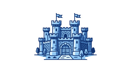 Sand Castle with Towers and Flags. © sugi