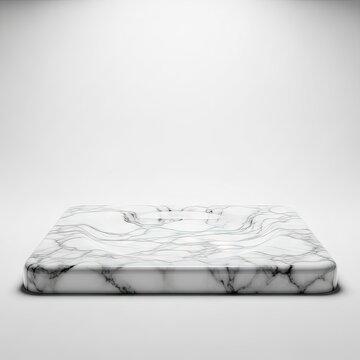 Elegant Marble Product Display Pedestal on White Background.