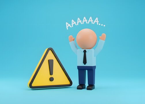 An office worker panics after receiving a threat. Financial problems and disruptions in work. Stress at work, critical situations and emotional instability.