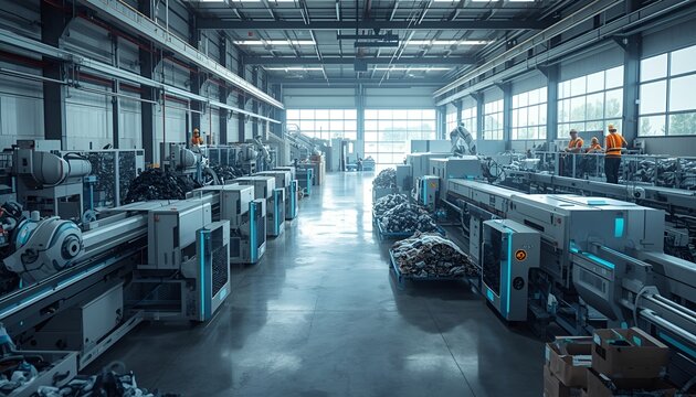 modern, industrial, factory, floor, manufacturing, machinery, production, industry, interior, large, busy, rows, heavy, automation, design, line, work, lines, metal, plant, power, tools, output, syste
