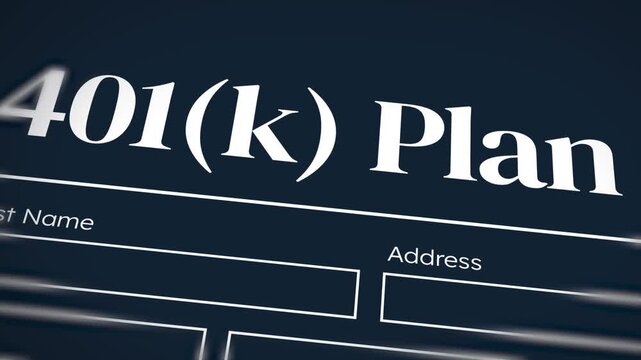 401(k) plan document close-up highlighting retirement savings, financial planning, investment strategy, background