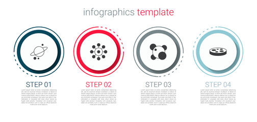 Set Planet Saturn, Virus, Molecule and Petri dish with bacteria. Business infographic template. Vector © Kostiantyn