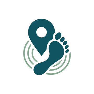 Carbon Footprint Tracking Location Pin Icon for Environmental Sustainability Data Visualization