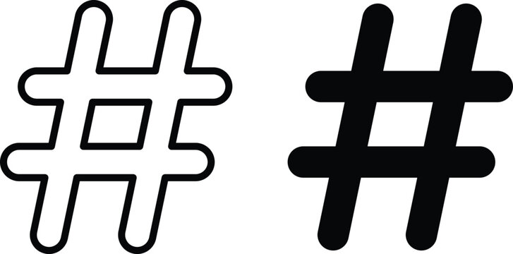 Hashtag icon. branding and digital communication. social media, tagging, metadata symbol. social media hashtag symbol