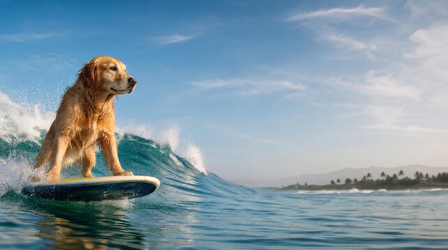 Dog Surfer Creative Surreal Stock Image 240