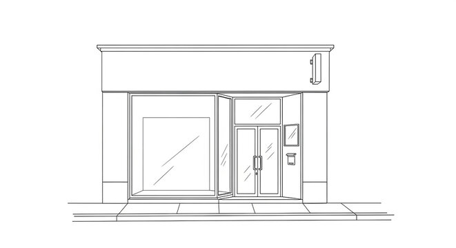 Modern storefront with glass door and window