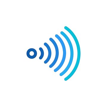 A blue gradient Wi-Fi signal icon.