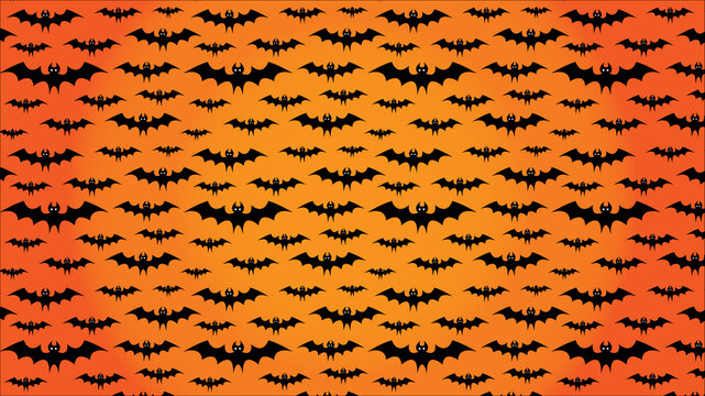 Halloween bats illustrations seamless pattern background wallpaper design