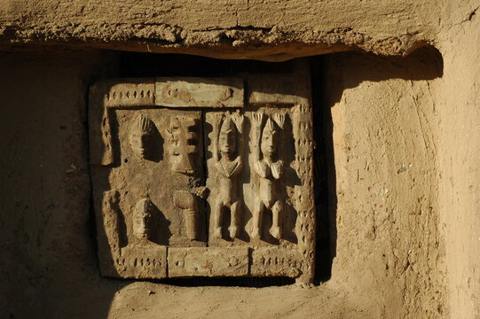 Dogon wooden window shutter