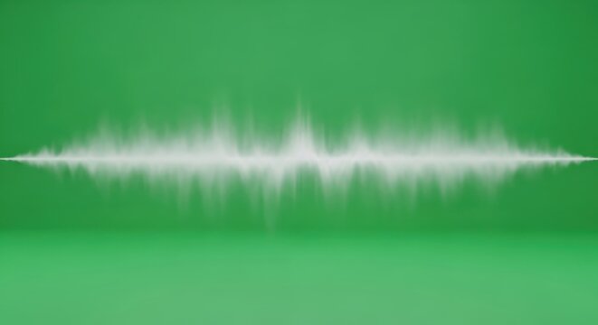 A sound wave pattern displays prominently on a green background