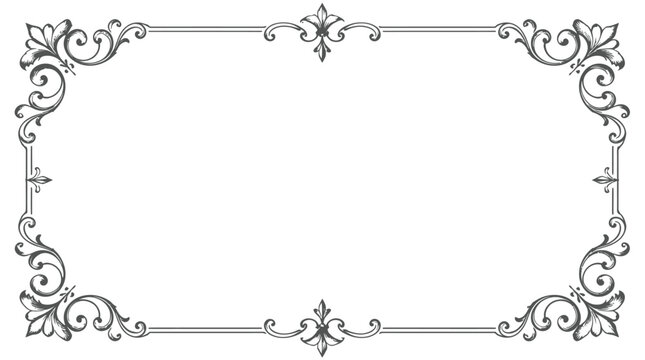 Ornate decorative frame with floral scrollwork border on white background