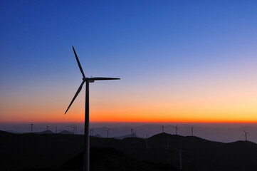 Obraz premium Sunset Scenery of Kuocang Mountain, Linhai, Taizhou, Zhejiang, China