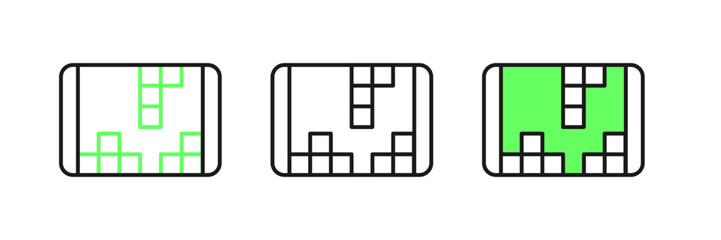 Set line Portable video game console icon isolated on white background. Handheld console gaming. Vector © Iryna