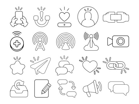 User Interface and Communication Symbols Illustration Set