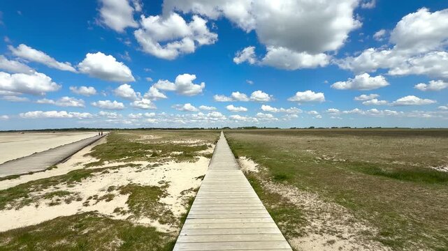 summer clouds on the beach of North Sea