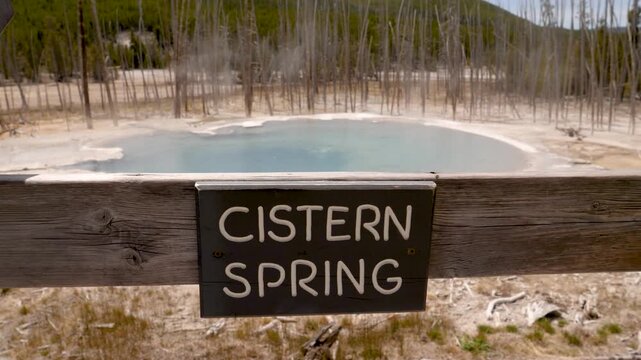 Cistern Spring Hydrothermal Pool In Yellowstone National Park Wyoming