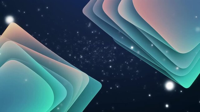 Ultra realistic translucent holographic sheets float in parallel with glowing data particles and cyan gradients, creating a premium artificial intelligence technology background with elegant copy spac