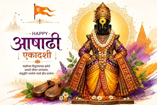 Devshayani Ekadashi/ Ashadhi Ekadashi/ Maha Ekadashi/ Pandharpur Wari Harishayani/ Shayani Ekadashi/ Vitthal Ekadashi/ Prabodhinipurv Ekadashi/ Lord Vitthal Rukmini Devotional Hindu Festival