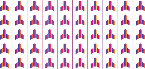 Seamless pattern of colorful rocket ship icons on a clean white background © GHULAM Abbbas