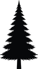 Obraz premium Black silhouette vector pine tree graphic ideal for nature designs christmas graphics and outdoor illustrations