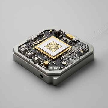 Silicon Photonics Optical Engine Module with Fiber Array Coupling for AI Data Center, 3D Render
