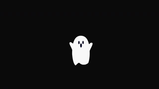 Cute ghost floating up from the bottom of the screen