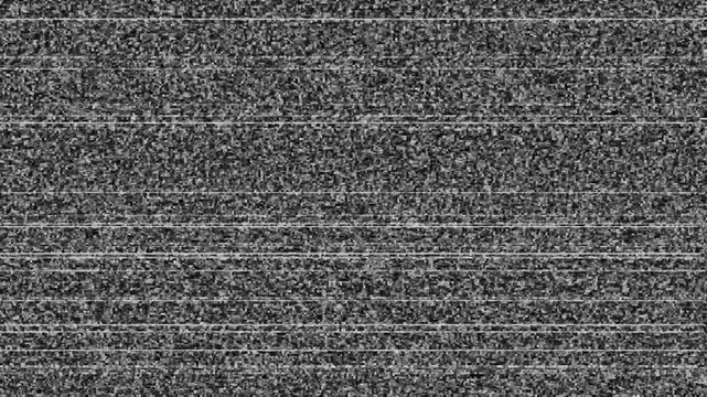 VHS analog television with static noise and glitch distortion. retro cctv screen animation. Old Retro TV - Static tv black and white noise caused by bad signal reception. Loop animation