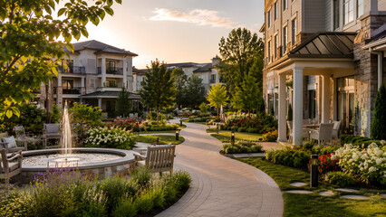 Obraz premium Luxury Residential Estate with Resort Style Swimming Pool