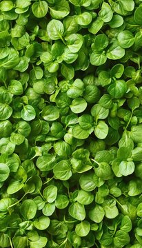 Stunning High Resolution Nature Background of Fresh Vibrant Mini Mixed Leafy Green Organic Leaves