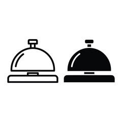 Fototapeta premium Cloche dishes icons. Food cover illustration