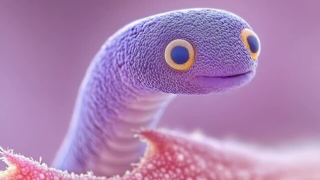selective focus detailed helminths medical 3D illustration
