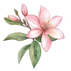 Fototapeta premium Watercolor vector illustration of Stock Flower, isolated on a white background.