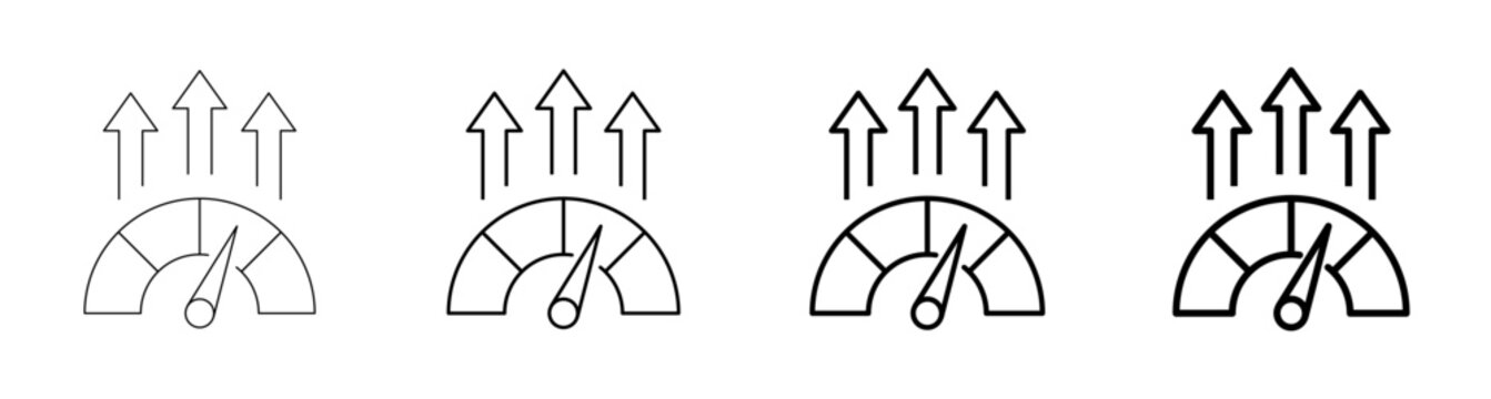 Startup Accelerator Speed Dashboard Metrics Line Art Outline Icon Vector Illustration