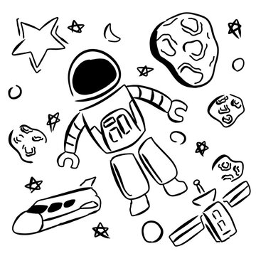 Doodle art with space theme